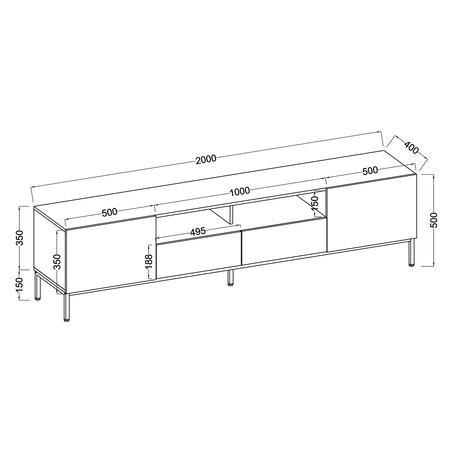 Fredriks TV-Lowboard Meon - Weiß 26 Fredriks TV-Lowboard Meon - Weiß – Bild 26