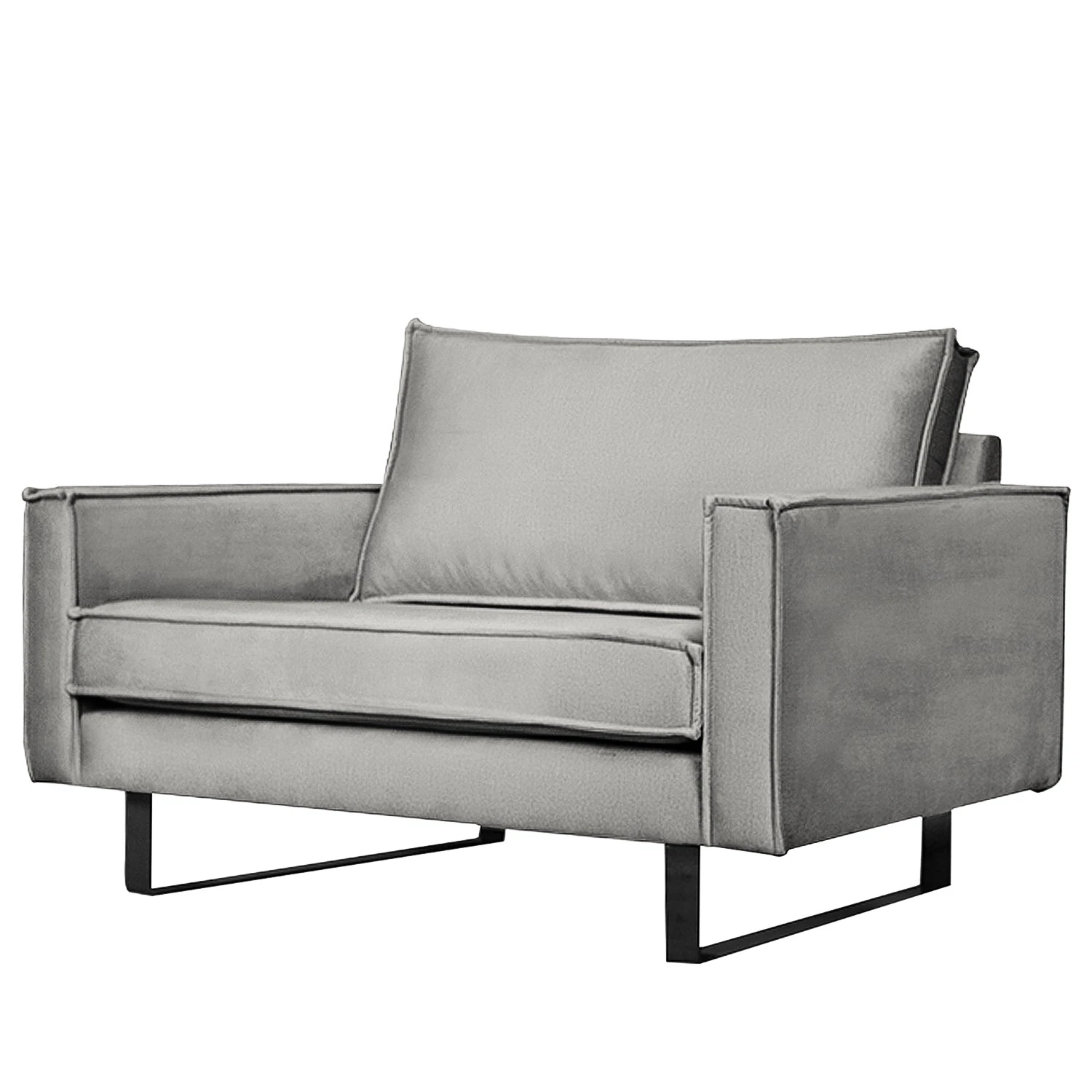 Ars manufacti Sessel Liel I - Samt Onoli: Hellgrau 1 Ars manufacti Sessel Liel I - Samt Onoli: Hellgrau