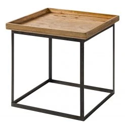 Naturoo Beistelltisch Messina - Mango massiv / Metall - Mango / Schwarz