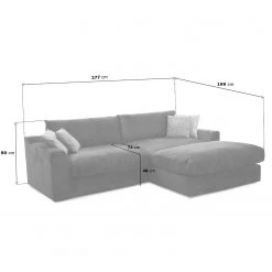 Fredriks Ecksofa Dixwell II - Flachgewebe - Kaschmir - Longchair davorstehend rechts -Wohnzimmermöbel boutique en ligne 1000202290 210330 06405000053 SKETCH DETAILS P000000001000202290 sketch