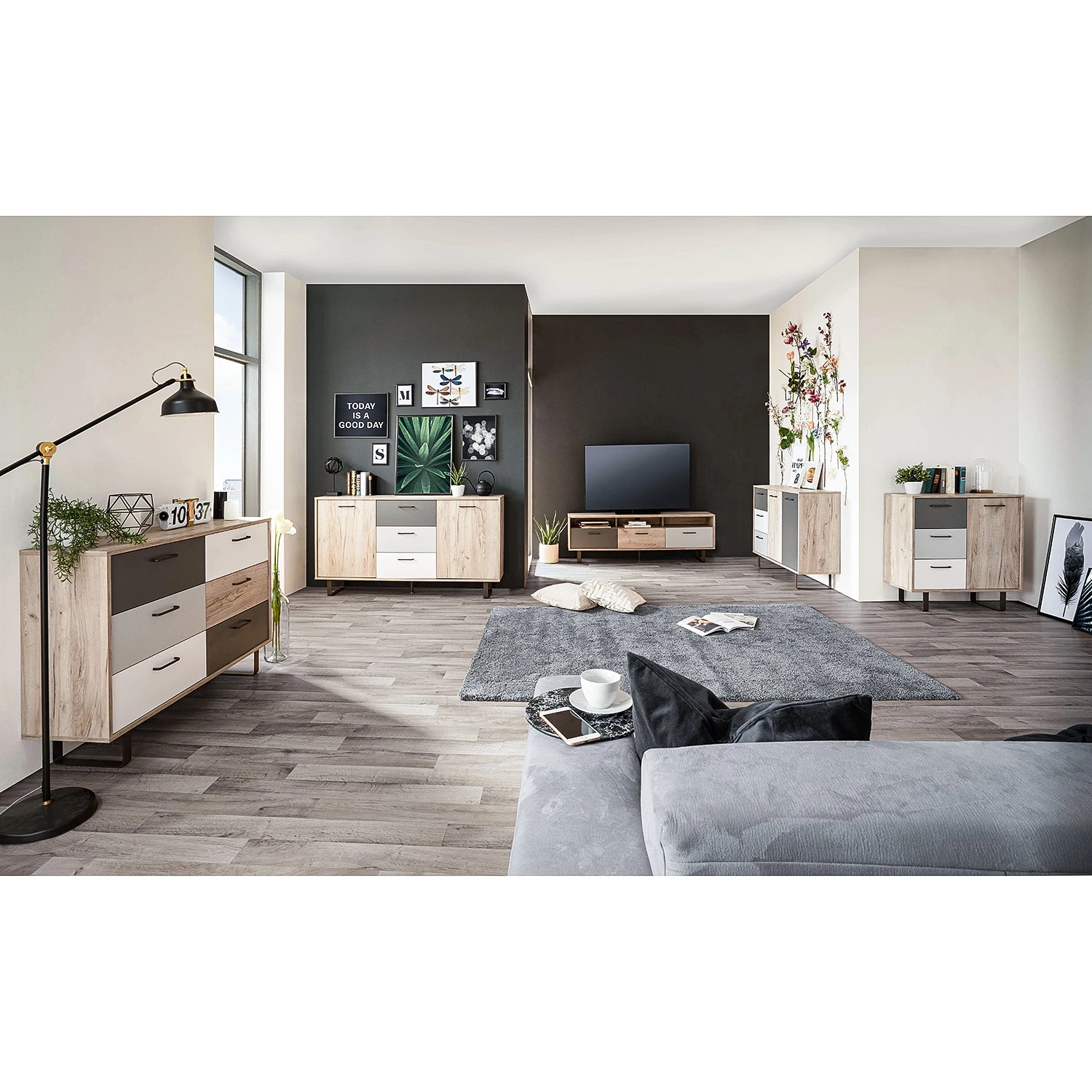 Norrwood Sideboard Brookton - Mehrfarbig / Eiche Dekor 5 Norrwood Sideboard Brookton - Mehrfarbig / Eiche Dekor – Bild 5