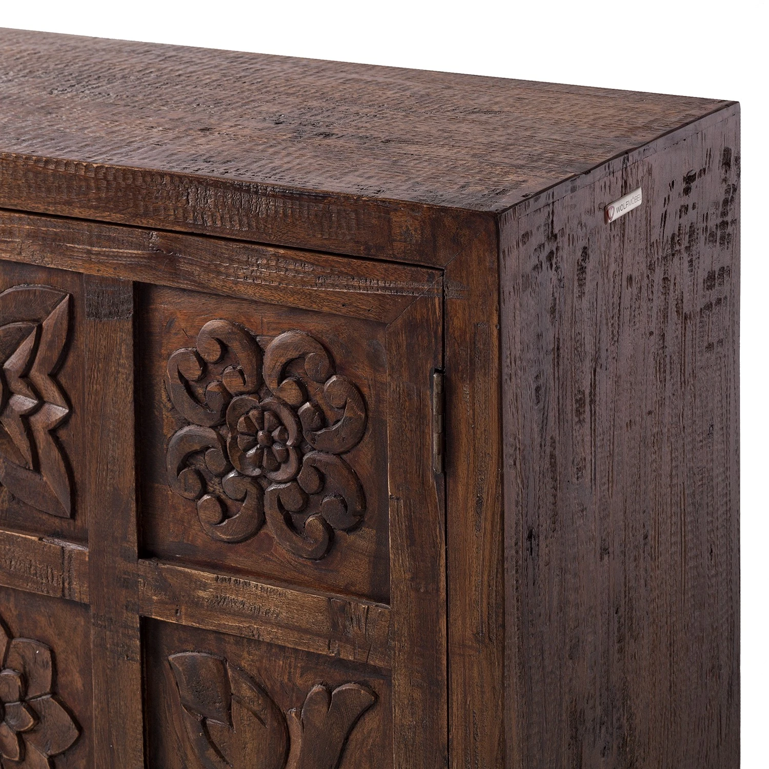 Wolf-Möbel Kommode Carving - Akazie massiv / Metall - Akazie / Schwarz 12 Wolf-Möbel Kommode Carving - Akazie massiv / Metall - Akazie / Schwarz – Bild 12