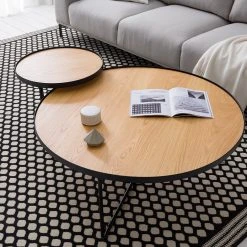 Fredriks Couchtischset Permet (2er-Set) - Echtholzfurnier - Eiche / Schwarz -Wohnzimmermöbel boutique en ligne 1000204348 200212 13333700005 MOOD DETAILS P000000001000204348 mood