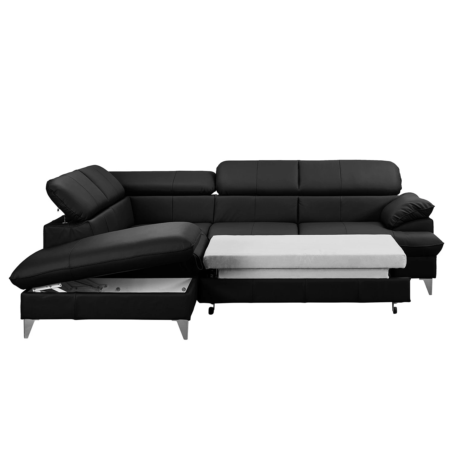 Fredriks Ecksofa Coto I - Echtleder - Schwarz - Ottomane davorstehend links - Schlaffunktion - Bettkasten 6 Fredriks Ecksofa Coto I - Echtleder - Schwarz - Ottomane davorstehend links - Schlaffunktion - Bettkasten – Bild 6