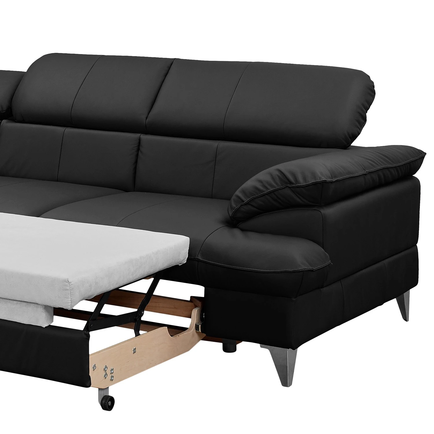 Fredriks Ecksofa Coto I - Echtleder - Schwarz - Ottomane davorstehend links - Schlaffunktion - Bettkasten 10 Fredriks Ecksofa Coto I - Echtleder - Schwarz - Ottomane davorstehend links - Schlaffunktion - Bettkasten – Bild 10