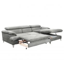 Fredriks Ecksofa Coto II - Microfaser - Lichtgrau - Longchair davorstehend rechts - Schlaffunktion - Bettkasten -Wohnzimmermöbel boutique en ligne 1000205294 200709 16584900113 DETAILS P000000001000205294