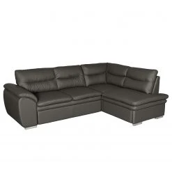 Fredriks Ecksofa Elkin - Kunstleder - Dunkelgrau - Ottomane davorstehend rechts - Schlaffunktion - Bettkasten