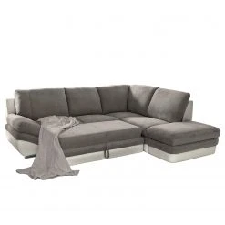 Fredriks Ecksofa Gerton - Kunstleder - Grauweiß - Ottomane davorstehend rechts -Wohnzimmermöbel boutique en ligne 1000205321 200310 12372001865 DETAILS P000000001000205321