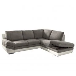 Fredriks Ecksofa Gerton - Kunstleder - Grauweiß - Ottomane davorstehend rechts -Wohnzimmermöbel boutique en ligne 1000205321 200310 12372001866 DETAILS P000000001000205321