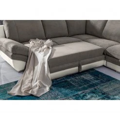 Fredriks Ecksofa Gerton - Kunstleder - Grauweiß - Ottomane davorstehend rechts -Wohnzimmermöbel boutique en ligne 1000205321 200310 12372001870 DETAILS P000000001000205321