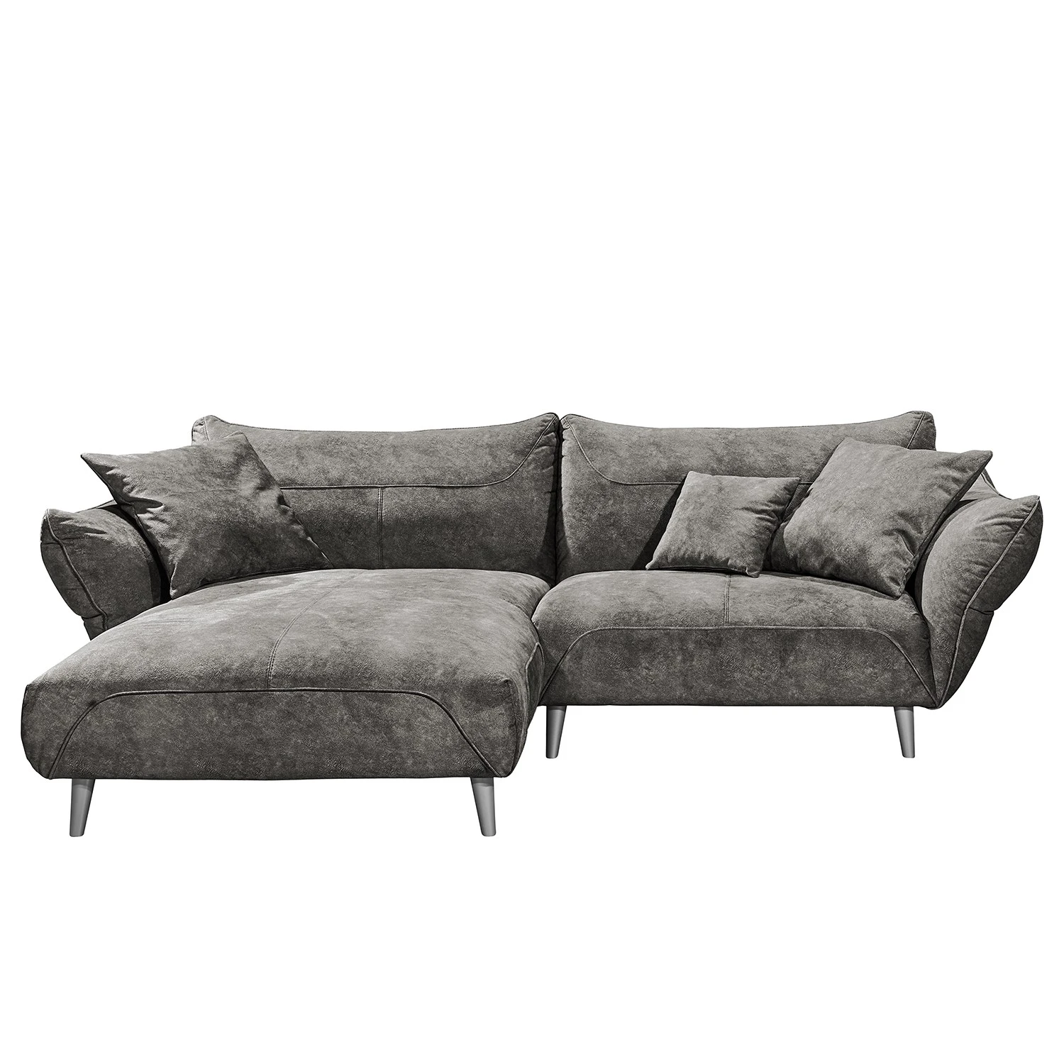 Ars manufacti Ecksofa Venes - Antiklederlook - Grau - Longchair davorstehend links - 3 Kissen 3 Ars manufacti Ecksofa Venes - Antiklederlook - Grau - Longchair davorstehend links - 3 Kissen – Bild 3