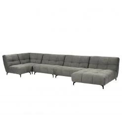 Fredriks Wohnlandschaft Bellmore II - Microfaser - Grau - Ohne Kopfstütze