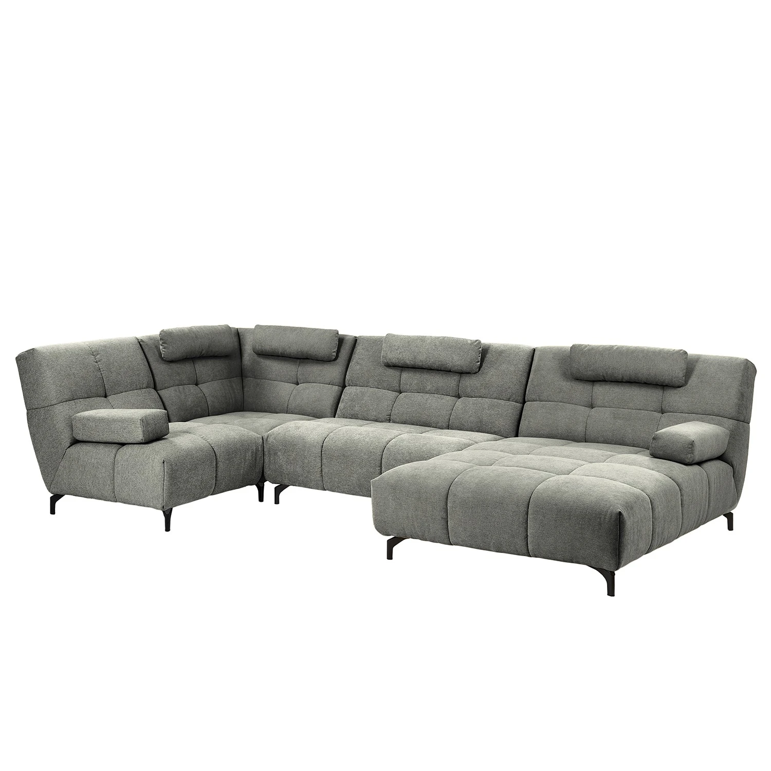 Fredriks Wohnlandschaft Bellmore III - Microfaser - Lichtgrau - Mit Kopfstütze 1 Fredriks Wohnlandschaft Bellmore III - Microfaser - Lichtgrau - Mit Kopfstütze