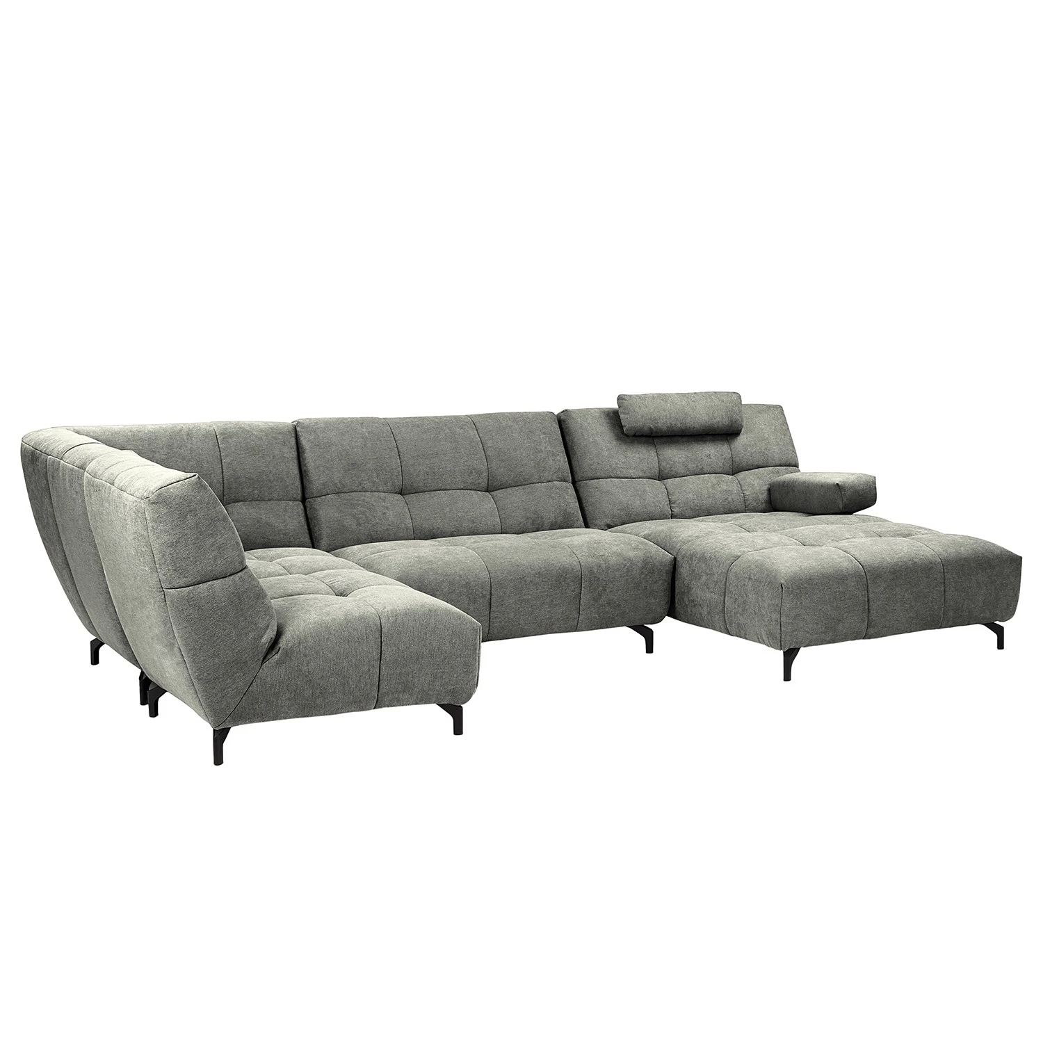 Fredriks Wohnlandschaft Bellmore III - Microfaser - Lichtgrau - Mit Kopfstütze 7 Fredriks Wohnlandschaft Bellmore III - Microfaser - Lichtgrau - Mit Kopfstütze – Bild 7