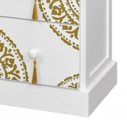 Ridgevalley Kommode Youx - Paulownia teilmassiv - Weiß / Gold - Höhe: 60 cm -Wohnzimmermöbel boutique en ligne 1000206266 200218 13102500008 DETAILS P000000001000206266