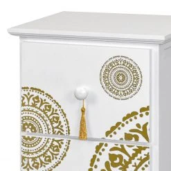 Ridgevalley Kommode Youx - Paulownia teilmassiv - Weiß / Gold - Höhe: 60 cm -Wohnzimmermöbel boutique en ligne 1000206266 200218 13102500009 DETAILS P000000001000206266