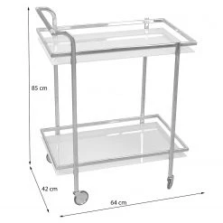 Jack & Alice Servierwagen Vonore - Glas / Metall - Chrom -Wohnzimmermöbel boutique en ligne 1000206267 200218 13102500016 SKETCH DETAILS P000000001000206267 sketch