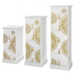 Ridgevalley Kommode Youx - Paulownia teilmassiv - Weiß / Gold - Höhe: 95 cm 9 Ridgevalley Kommode Youx - Paulownia teilmassiv - Weiß / Gold - Höhe: 95 cm -Wohnzimmermöbel boutique en ligne 1000206270 200218 13102500028 DETAILS P000000001000206270