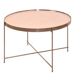 Norrwood Couchtisch Noxon - Glas / Metall - Roségold