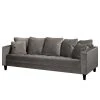 Red Living Sofa Elnora (3-Sitzer) - Samt - Grau