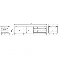 Germania TV-Lowboard California I - Weiß -Wohnzimmermöbel boutique en ligne 1000206664 200305 17322500021 SKETCH DETAILS P000000001000206664 sketch