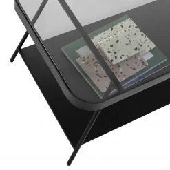 Norrwood Couchtisch Kisko - Glas / Metall - Grau / Schwarz -Wohnzimmermöbel boutique en ligne 1000206927 200221 16143400019 DETAILS P000000001000206927