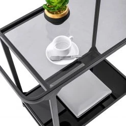 Norrwood Servierwagen Kisko - Glas / Metall - Grau / Schwarz -Wohnzimmermöbel boutique en ligne 1000206940 200221 16143500057 DETAILS P000000001000206940