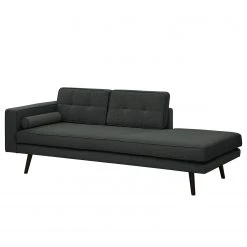 Norrwood Recamiere Vagnas I - Webstoff Nere: Schwarz - Armlehne davorstehend links