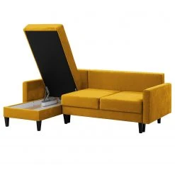 Norrwood Ecksofa Koski I - Webstoff - Webstoff Lito: Maisgelb - Longchair davorstehend links -Wohnzimmermöbel boutique en ligne 1000207321 200520 14272900752 DETAILS P000000001000207321