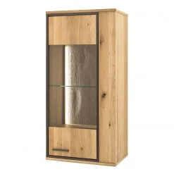 Naturoo Hängevitrine Doora - Asteiche teilmassiv - Asteiche Bianco / Graphit