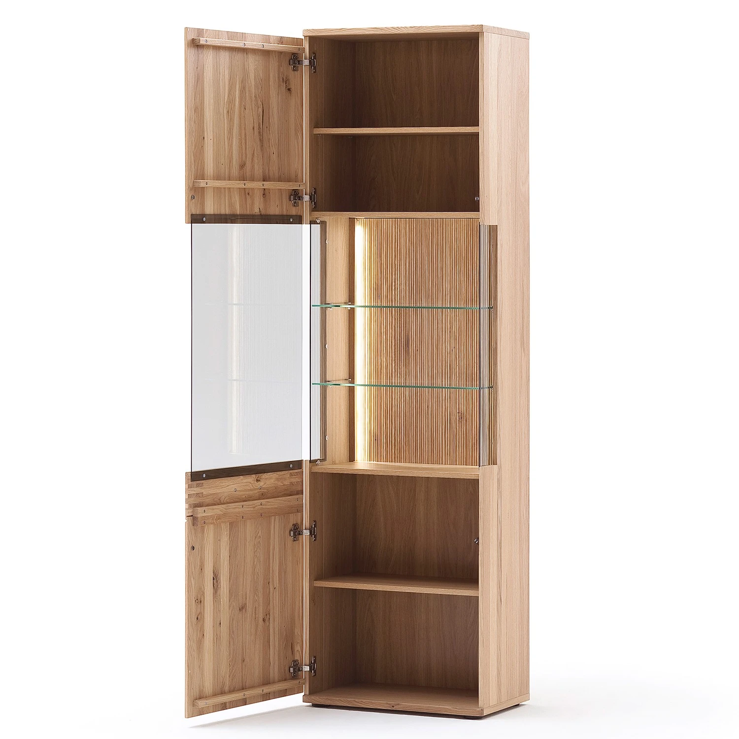 Loftscape Standvitrine Salvo - Eiche teilmassiv - Balkeneiche Bianco / Grau 6 Loftscape Standvitrine Salvo - Eiche teilmassiv - Balkeneiche Bianco / Grau – Bild 6