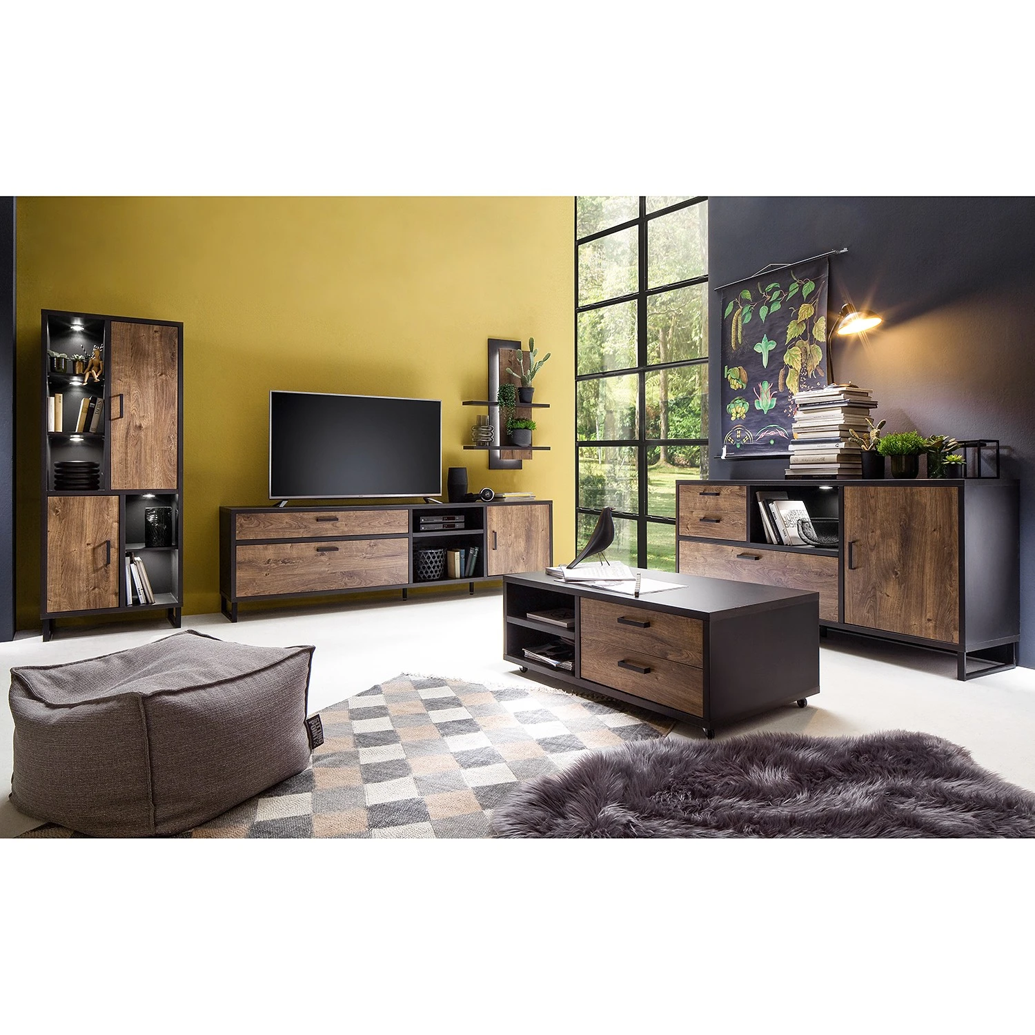 Red Living Wandregal Hixson - Eiche Barrique Dekor / Schwarz 4 Red Living Wandregal Hixson - Eiche Barrique Dekor / Schwarz – Bild 4