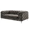 Jack & Alice Sofa Leominster II (3-Sitzer) - Samt Fosca: Dunkelgrau