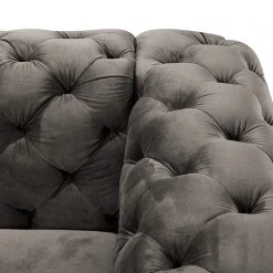 Jack & Alice Sofa Leominster II (3-Sitzer) - Samt Fosca: Dunkelgrau -Wohnzimmermöbel boutique en ligne 1000209057 210108 10044100243 DETAILS P000000001000209057