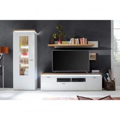 Loftscape TV-Lowboard Mundai - Inkl. Beleuchtung - Weiß / Eiche Wotan Dekor - Breite: 196 cm -Wohnzimmermöbel boutique en ligne 1000209063 200402 14350000065 MOOD DETAILS P000000001000209063 mood