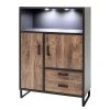 Red Living Highboard Hixson - Eiche Barrique Dekor / Schwarz
