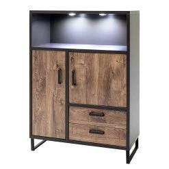 Red Living Highboard Hixson - Eiche Barrique Dekor / Schwarz