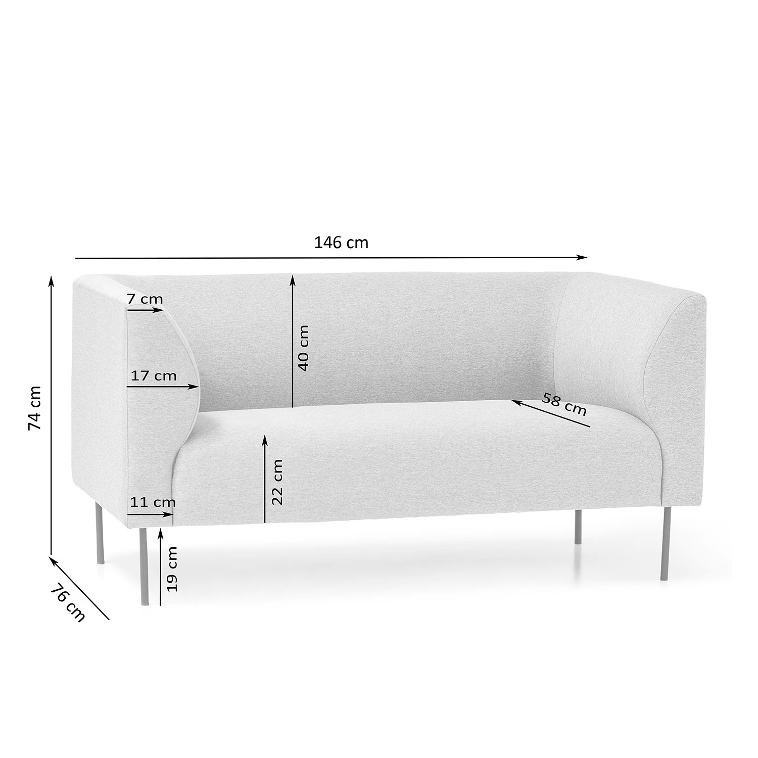 Fredriks Sofa Kolkki (2-Sitzer) - Webstoff - Hellgrau 9 Fredriks Sofa Kolkki (2-Sitzer) - Webstoff - Hellgrau – Bild 9
