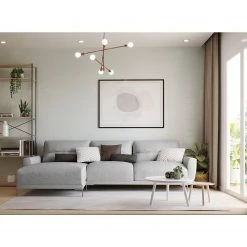 Fredriks Ecksofa Burney - Webstoff - Hellgrau - Longchair davorstehend links -Wohnzimmermöbel boutique en ligne 1000209160 200415 12010600152 MOOD DETAILS P000000001000209160 mood