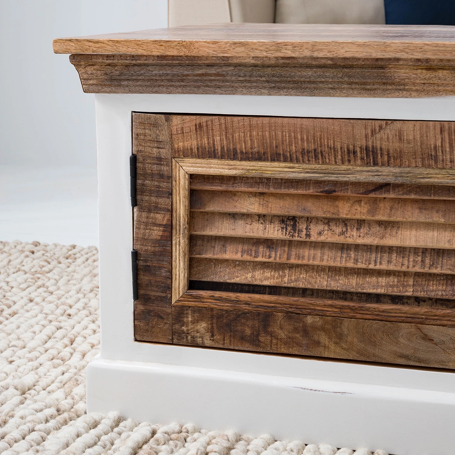 Maison Belfort Couchtisch Newhaven - Mango massiv - Mango / Weiß 5 Maison Belfort Couchtisch Newhaven - Mango massiv - Mango / Weiß – Bild 5