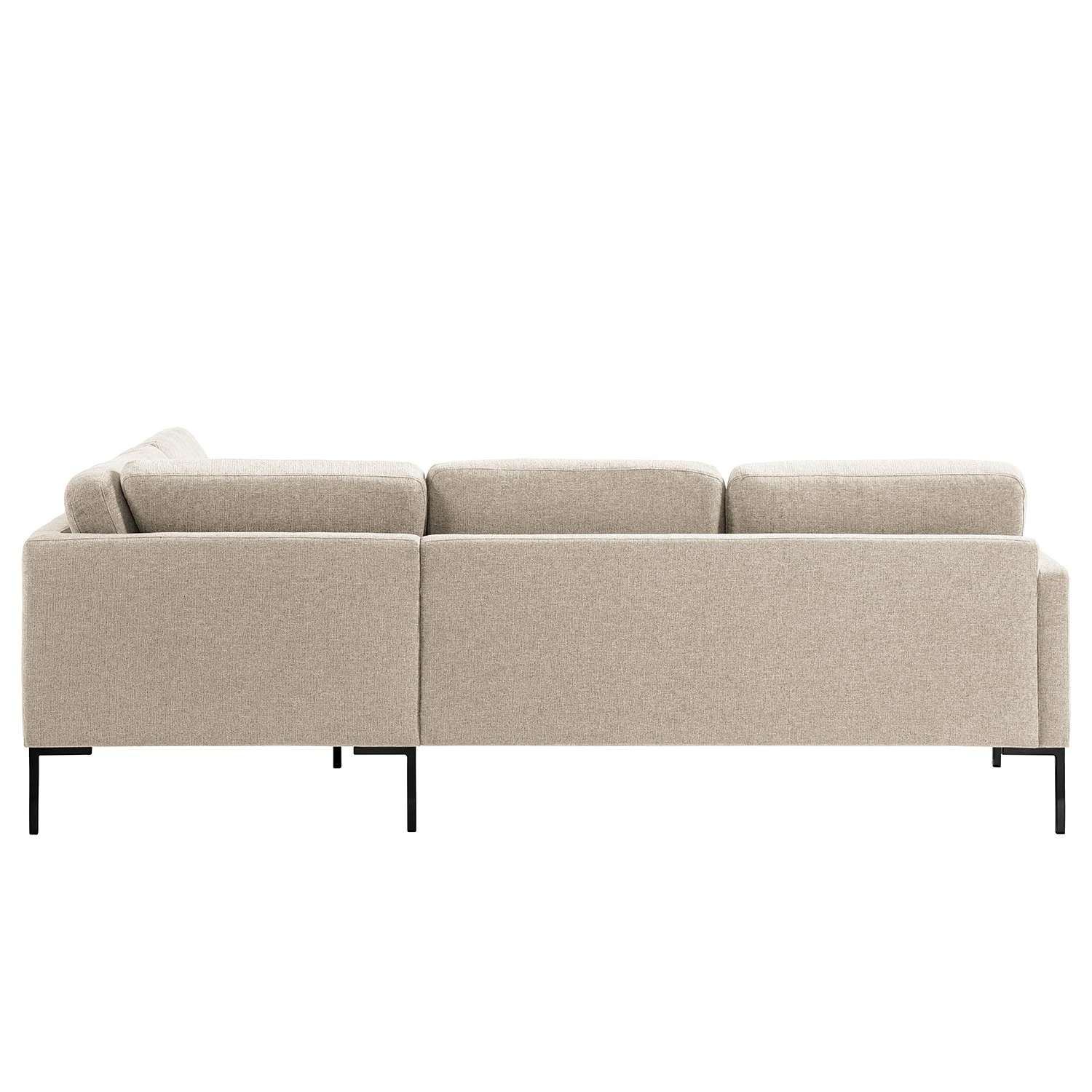 Fredriks Ecksofa Bellaire - Mischgewebe - Hellbeige - Ottomane davorstehend rechts - Schwarz 5 Fredriks Ecksofa Bellaire - Mischgewebe - Hellbeige - Ottomane davorstehend rechts - Schwarz – Bild 5