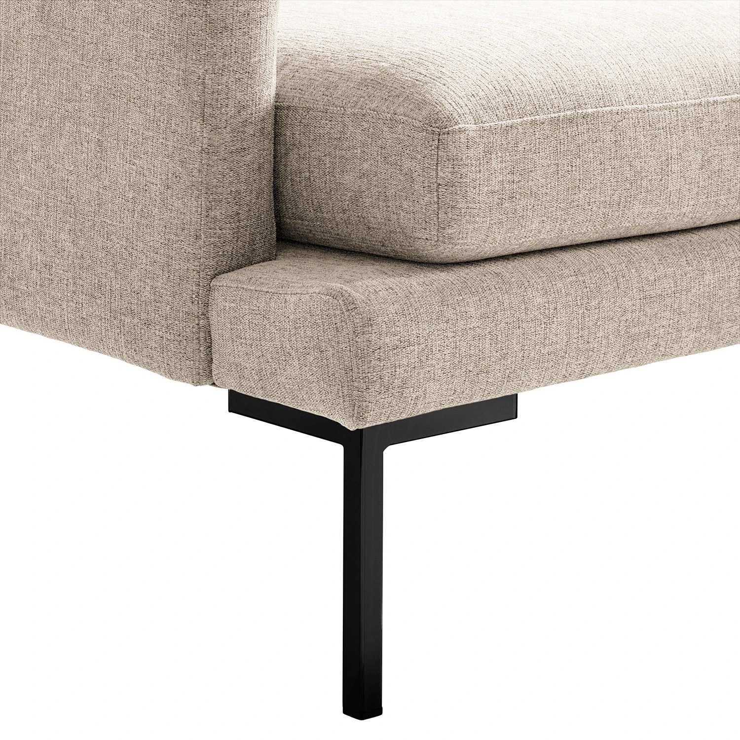 Fredriks Ecksofa Bellaire - Mischgewebe - Hellbeige - Ottomane davorstehend rechts - Schwarz 13 Fredriks Ecksofa Bellaire - Mischgewebe - Hellbeige - Ottomane davorstehend rechts - Schwarz – Bild 13