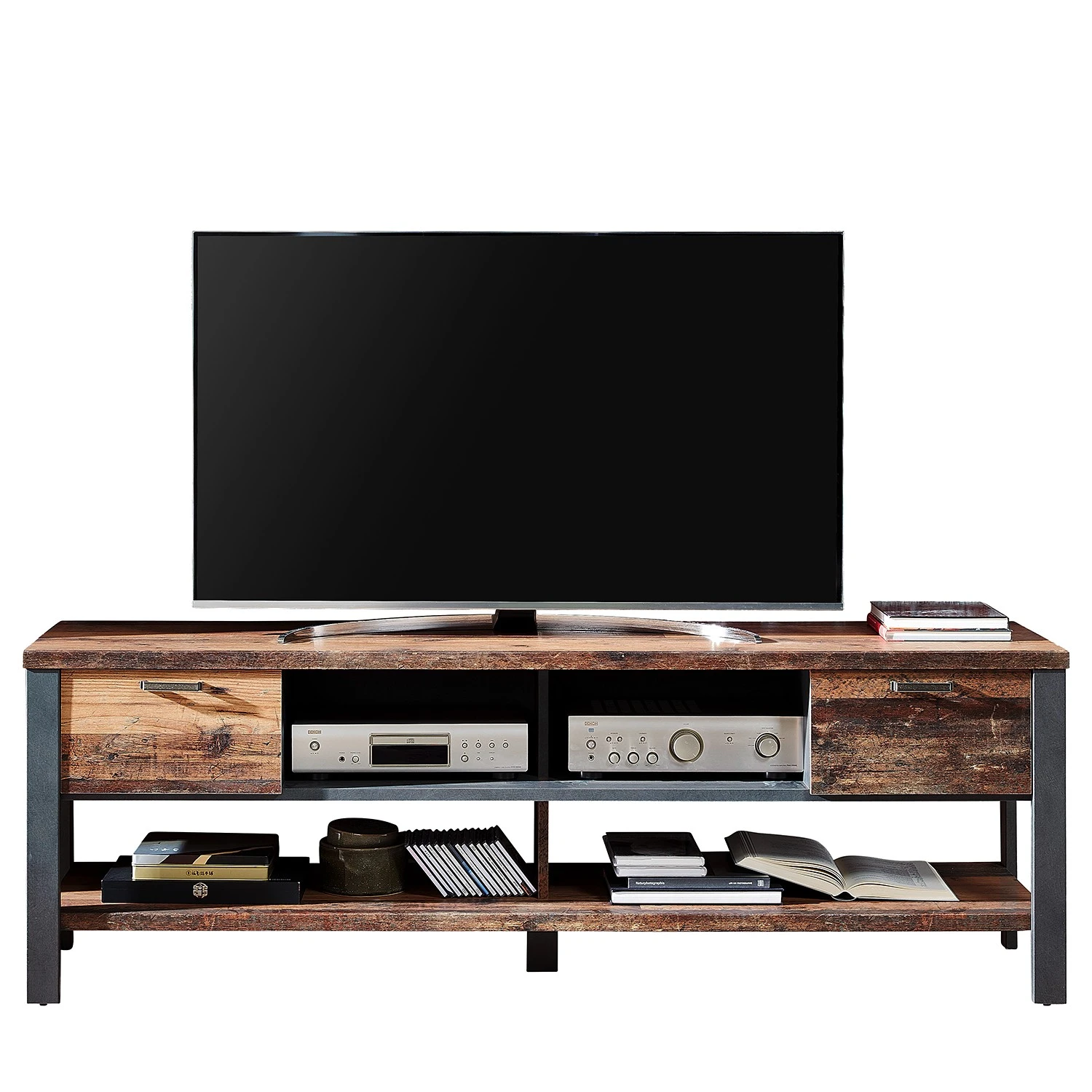 Red Living TV-Lowboard Blackpool II - Altholz Dekor / Grau 1 Red Living TV-Lowboard Blackpool II - Altholz Dekor / Grau