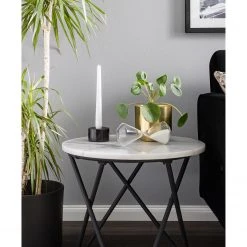 Studio Copenhagen Beistelltisch Menou I - Marmor / Metall - Marmor Weiß / Schwarz -Wohnzimmermöbel boutique en ligne 1000210780 211118 134036000026 MOOD DETAILS P000000001000210780 mood