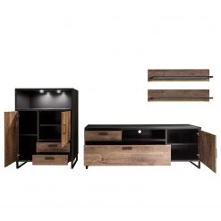 Red Living Wohnwand Hixson II (4-teilig) - Eiche Barrique Dekor / Schwarz -Wohnzimmermöbel boutique en ligne 1000210794 200430 14330300030 DETAILS P000000001000210794