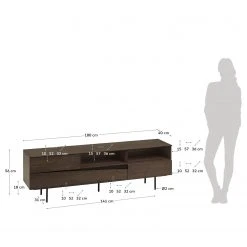 Red Living TV-Lowboard Kluuvi - Echtholzfurnier - Walnuss / Schwarz -Wohnzimmermöbel boutique en ligne 1000210869 200429 17354500016 SKETCH DETAILS P000000001000210869 sketch