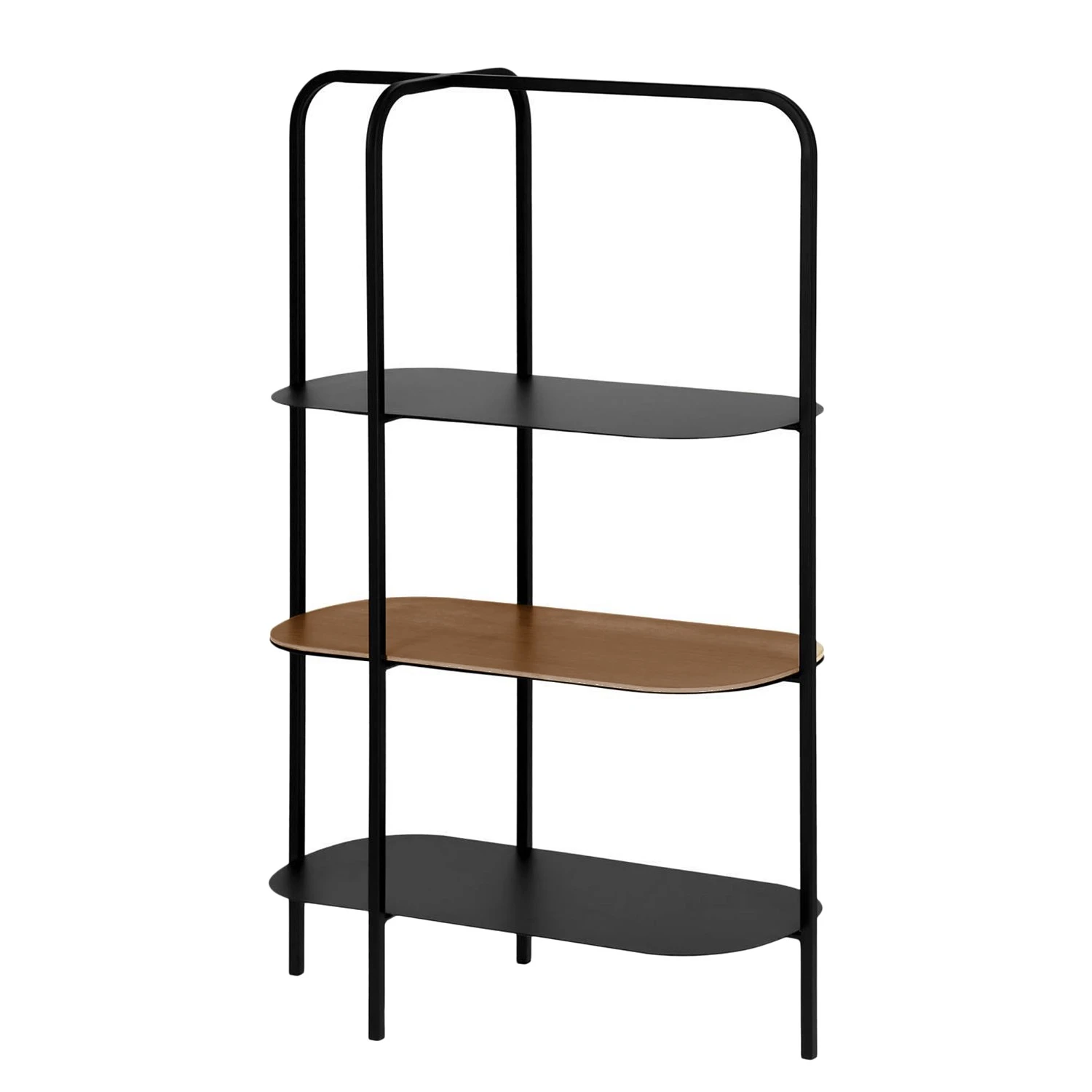 Red Living Regal Laukaa - Stahl / Echtholzfurnier - Schwarz / Walnuss 1 Red Living Regal Laukaa - Stahl / Echtholzfurnier - Schwarz / Walnuss