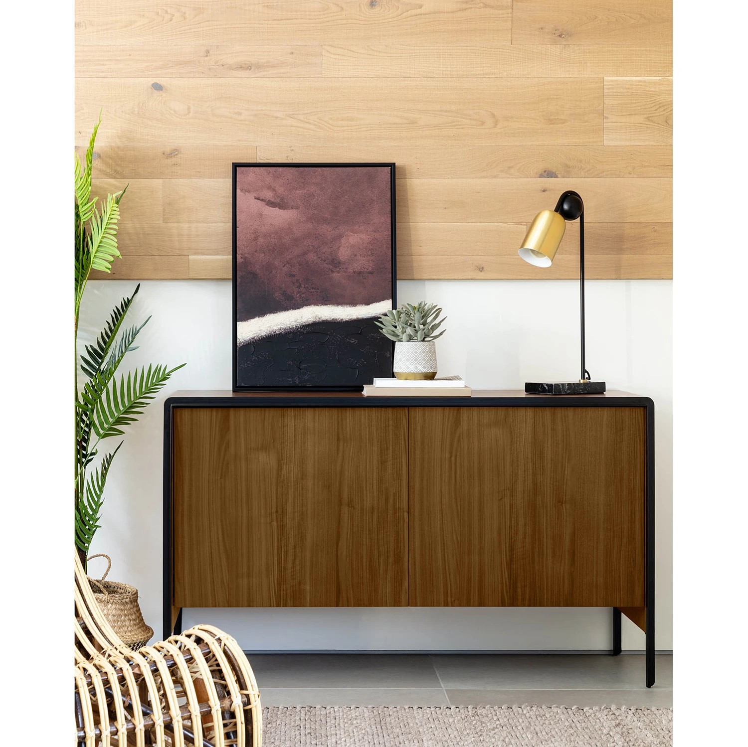 Red Living Sideboard Juuka - Echtholzfurnier - Walnuss / Schwarz 2 Red Living Sideboard Juuka - Echtholzfurnier - Walnuss / Schwarz – Bild 2