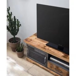 Ars manufacti TV-Lowboard Hunter II - Mango massiv / Metall - Mango / Blaugrau -Wohnzimmermöbel boutique en ligne 1000211062 210225 12530600008 MOOD DETAILS P000000001000211062 mood