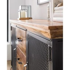 Ars manufacti Sideboard Hunter II - Mango massiv / Metall - Mango / Blaugrau 29 Ars manufacti Sideboard Hunter II - Mango massiv / Metall - Mango / Blaugrau -Wohnzimmermöbel boutique en ligne 1000211063 210219 10174200008 DETAILS P000000001000211063